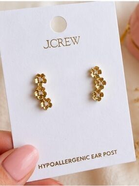 J. Crew Gold Floral Ear Crawler Earrings 🌸✨